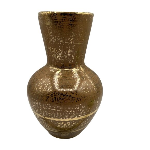 Vintage Stangl 22K Granada Gold Pottery Genie Vase 9.5" Hand Painted Decor USA - Picture 2 of 12